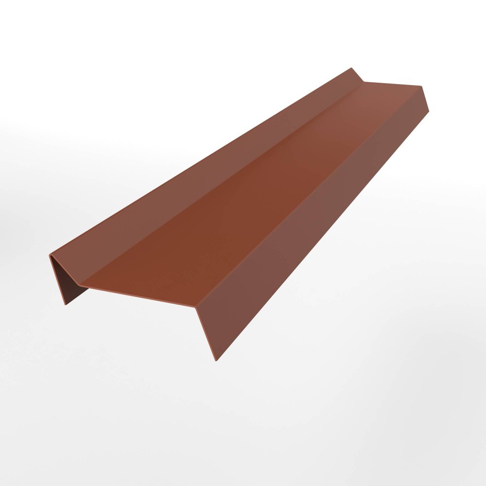 Планка примыкания для мягкой кровли оцинкованная с порошковым покрытием 0,45мм RAL 8004