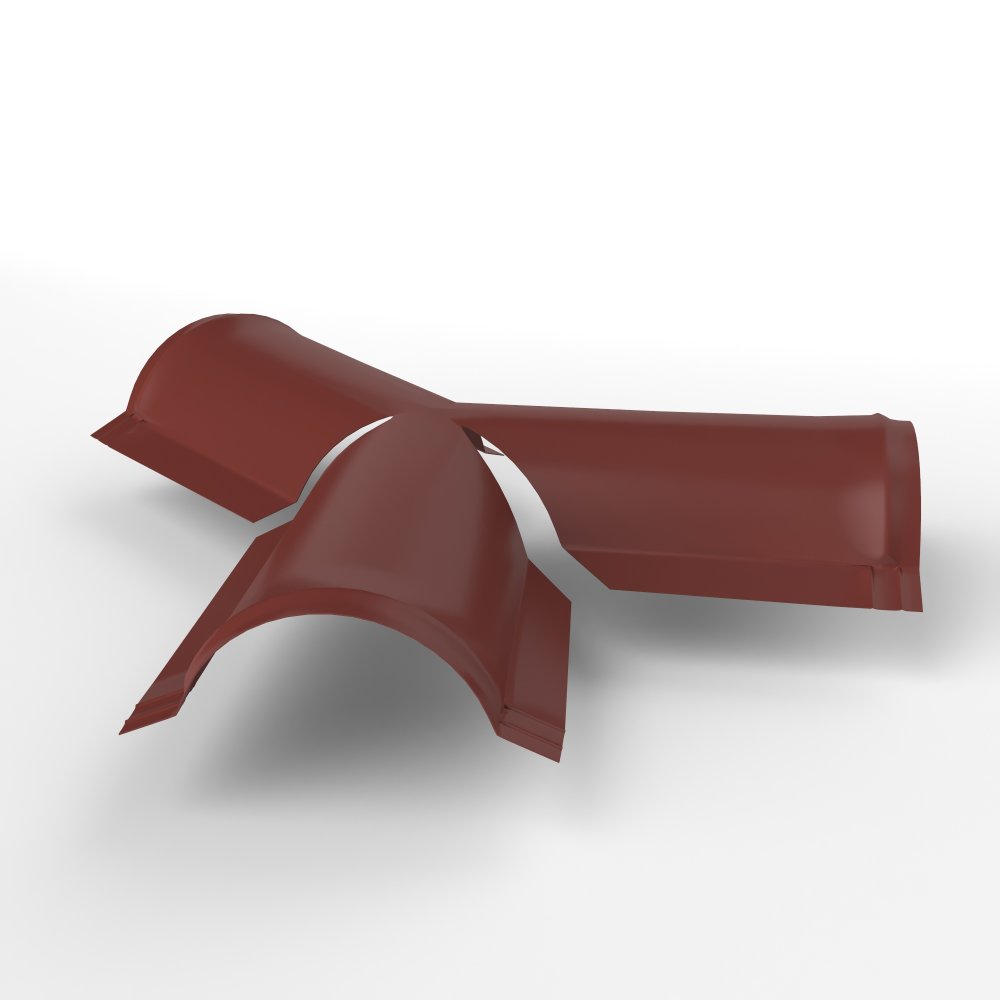 Y тройник полукруглого конька для кровли оцинкованный с порошковым покрытием 0,45x220x290мм RAL 3009