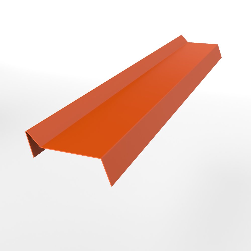 Планка примыкания для мягкой кровли оцинкованная с порошковым покрытием 0,45мм RAL 2004 Планка примыкания для мягкой кровли оцинкованная с порошковым покрытием 0,45мм RAL 2004