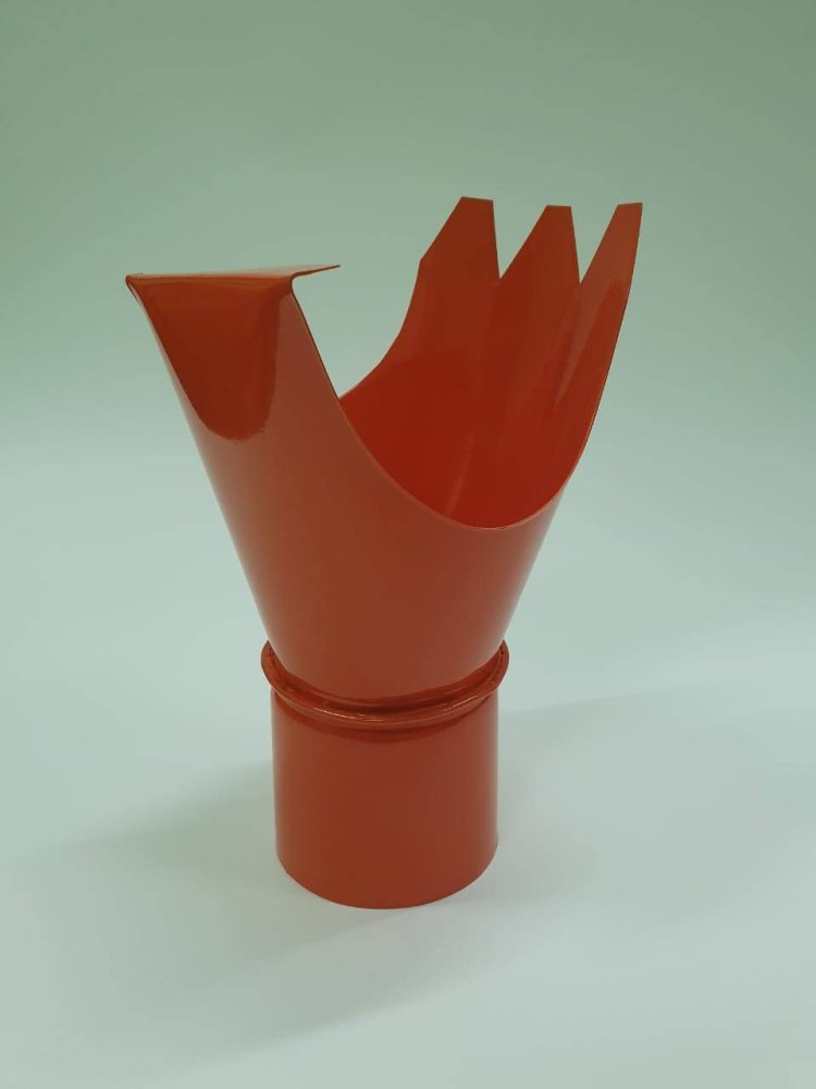 Воронка желоба оцинкованная накладная порошок ф120мм RAL 1014