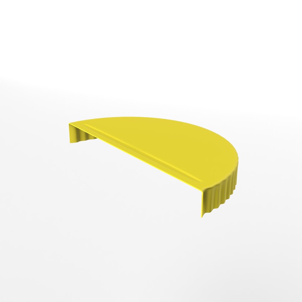 Заглушка к полукруглому коньку торцевая для кровли оцинкованная с порошковым покрытием 0,45x220мм RAL 1018